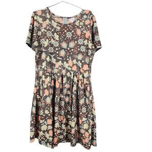 LuLaRoe Amelia Dress Multi Color Print Size 3XL